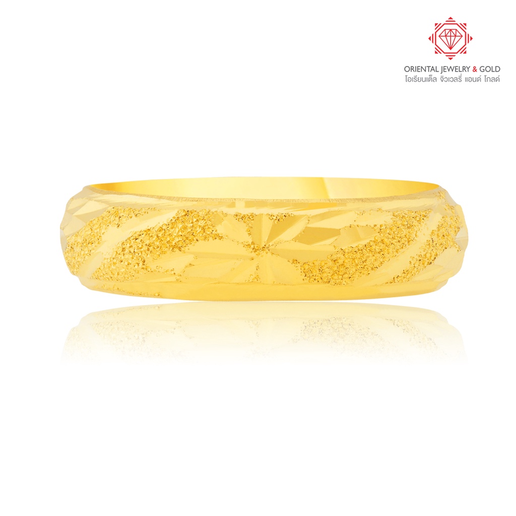 ภาพหน้าปกสินค้าOJ GOLD แหวนทองแท้ นน. 1 สลึง 96.5% 3.8 กรัม ปอกมีดตัดลาย ขายได้ จำนำได้ มีใบรับประกัน แหวนทอง จากร้าน orientaljewelry บน Shopee