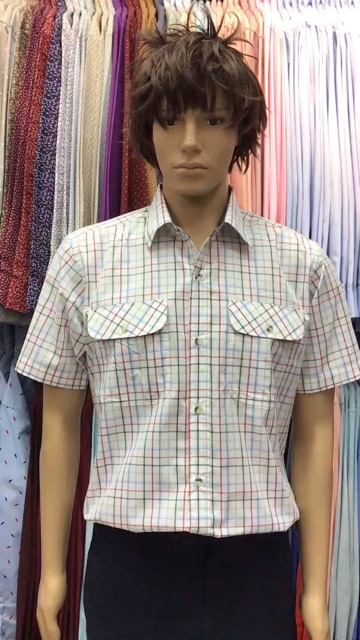 เสื้อแขนสั้น-ลายสก๊อต-โทนสว่าง