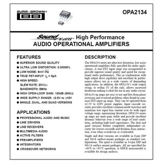 ภาพขนาดย่อของภาพหน้าปกสินค้า1Pcs OPA2134PAแท้(Original) Texas Instruments 8-Pin PDIP Professional Audio and Music Ultra Low Distortion THD 0.00008% จากร้าน thanayut_shop บน Shopee