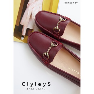 EARL GREY รองเท้าหนังแกะแท้  รุ่น Clyley.S series in Burgundy