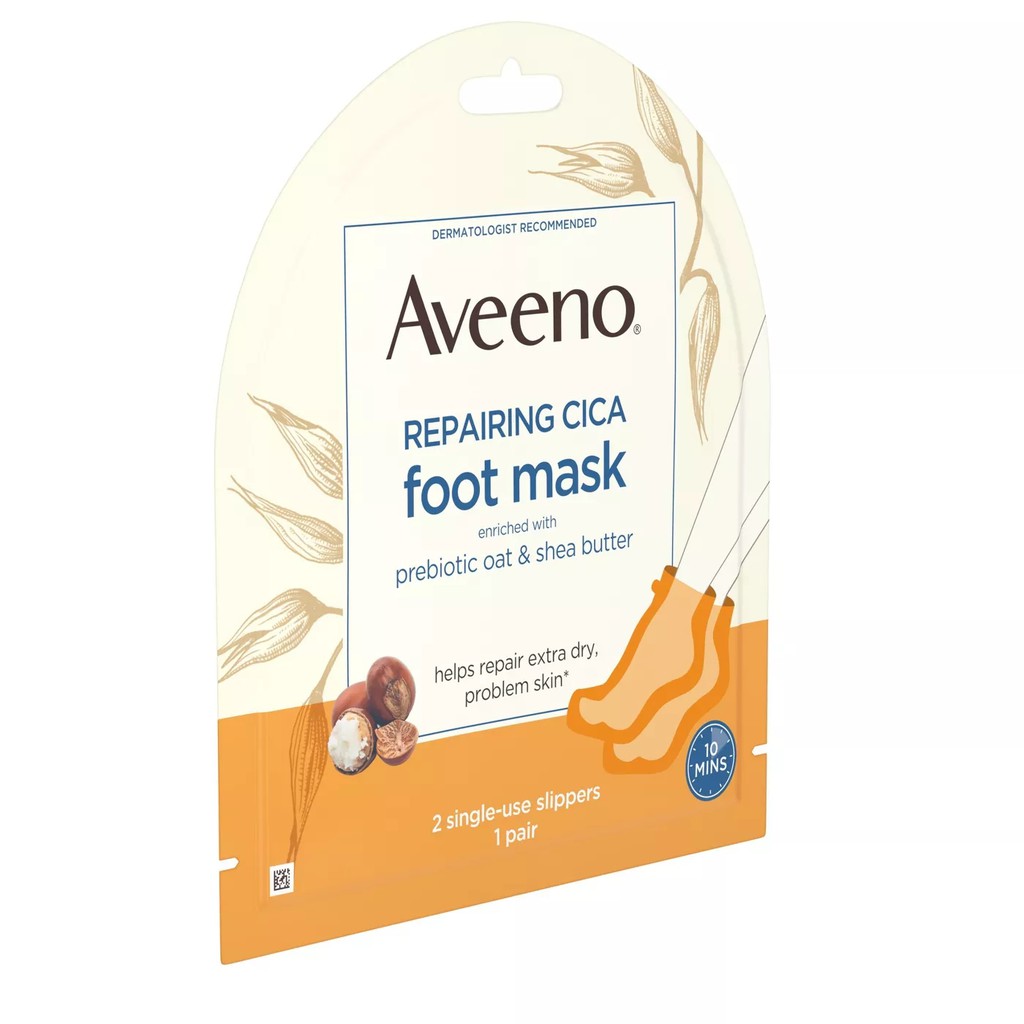 นำเข้า-มาส์กเท้า-aveeno-repairing-cica-moisturizing-foot-mask-เพิ่มความชุ่มชื้นให้ฝ่าเท้า