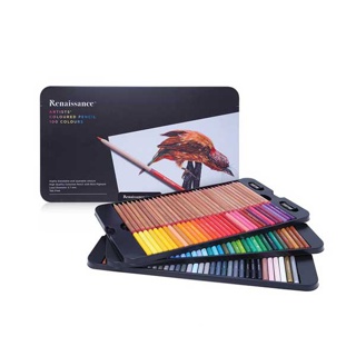 Renaissance สีไม้ ดินสอสีไม้ เกรดอาร์ตติส รุ่น 100 สี กล่องเหล็ก จำนวน 1 กล่อง