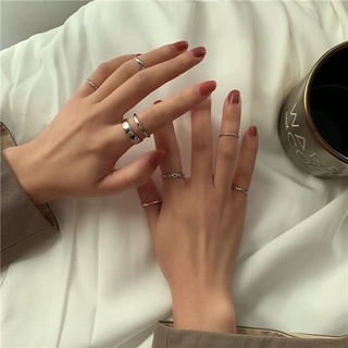 ชุดแหวนนิ้วชี้ สไตล์ฮิปฮอป แฟชั่นสําหรับผู้หญิง 7 ชิ้น 800
