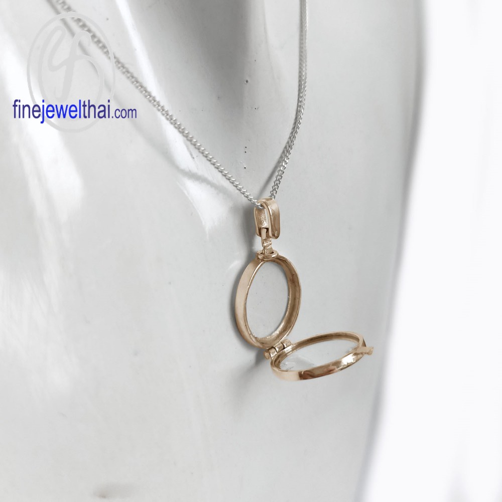 finejewelthai-ล็อกเก็ตทรงกลม-ล็อกเก็ตเงินแท้-ล็อกเก็ตใส่ของ-locket-silver-pendant-p118200g-pg