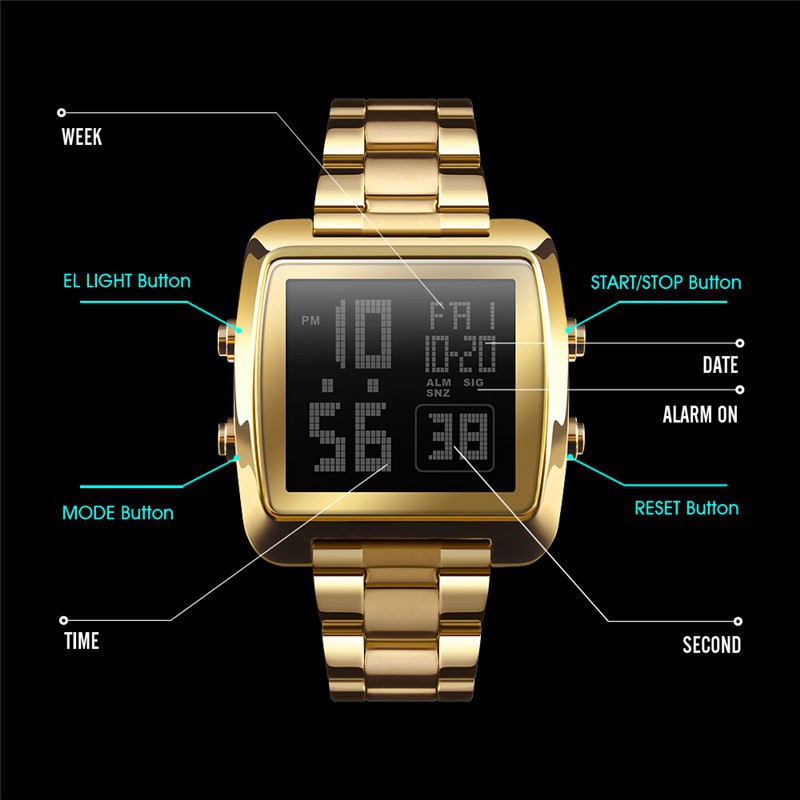 skmei-นาฬิกาปลุกดิจิตอลกันน้ำสำหรับผู้ชาย