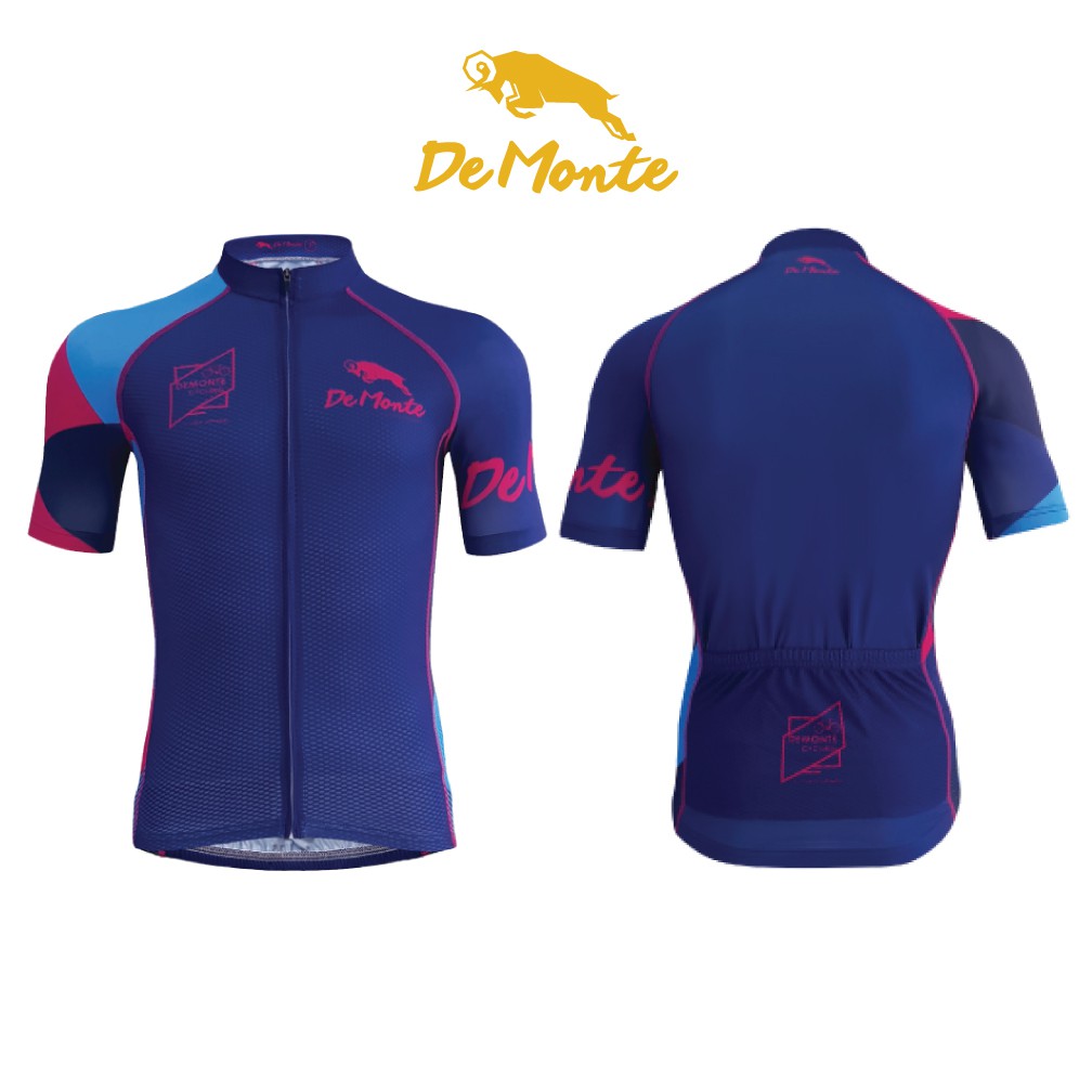 demonte-cycling-เสื้อจักรยานผู้ชาย-de040-ลายโรยชมพู-เนื้อผ้า-microflex