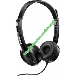 หูฟังRapoo H100 Plus Wired Stereo Headsets HD Voice Rotary Microphone Volume Adjustment