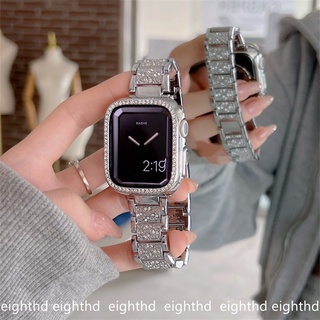 สายนาฬิกาข้อมือโลหะ ประดับเพชร สําหรับ Apple Watch Series Ultra 8 7 6 SE 5 4 3 2 1 ขนาด 49 มม. 41 มม. 45 มม. 44 มม. 40 มม. 42 มม. 38 มม.