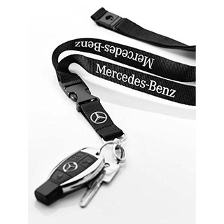 สายคล้องคอ พวงกุญแจ พรีเมี่ยม สีดํา สําหรับ Mercedes Benz