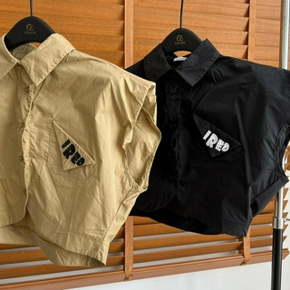 CHANI : Jt052 l เสื้อเชิ้ตแขนระบายแบบ Korea style งานผ้าเชิ้ตปัก IRED แมทได้ทั้งกระโปรงและกางเกง