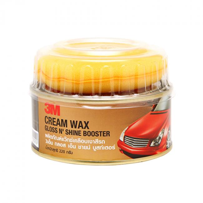 3m-cream-wax-gloss-n-shine-booster-ผลิตภัณฑ์แวกซ์เคลือบเงาสีรถ-ขนาด-220-กรัม