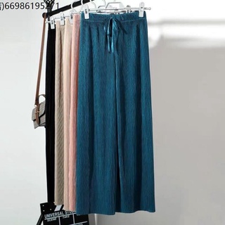 Wide -legged pants spring and summer new large size loose ice silk Korean panties