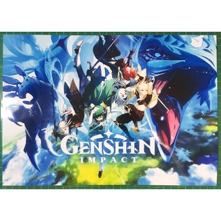 Poster anime โปสเตอร์เกม Genshin impact ขนาด A4