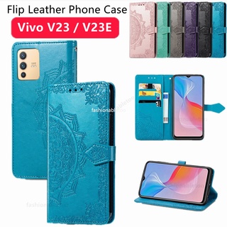 Flip Leather Phone Case For Vivo V23 pro V23pro V23E V 23 Y76 Y 76 Y15s Y15A Y 15s Y 15A 4G 5G Card Slot Wallet Magnetic Bracket Casing Shockproof Protection Back Cover