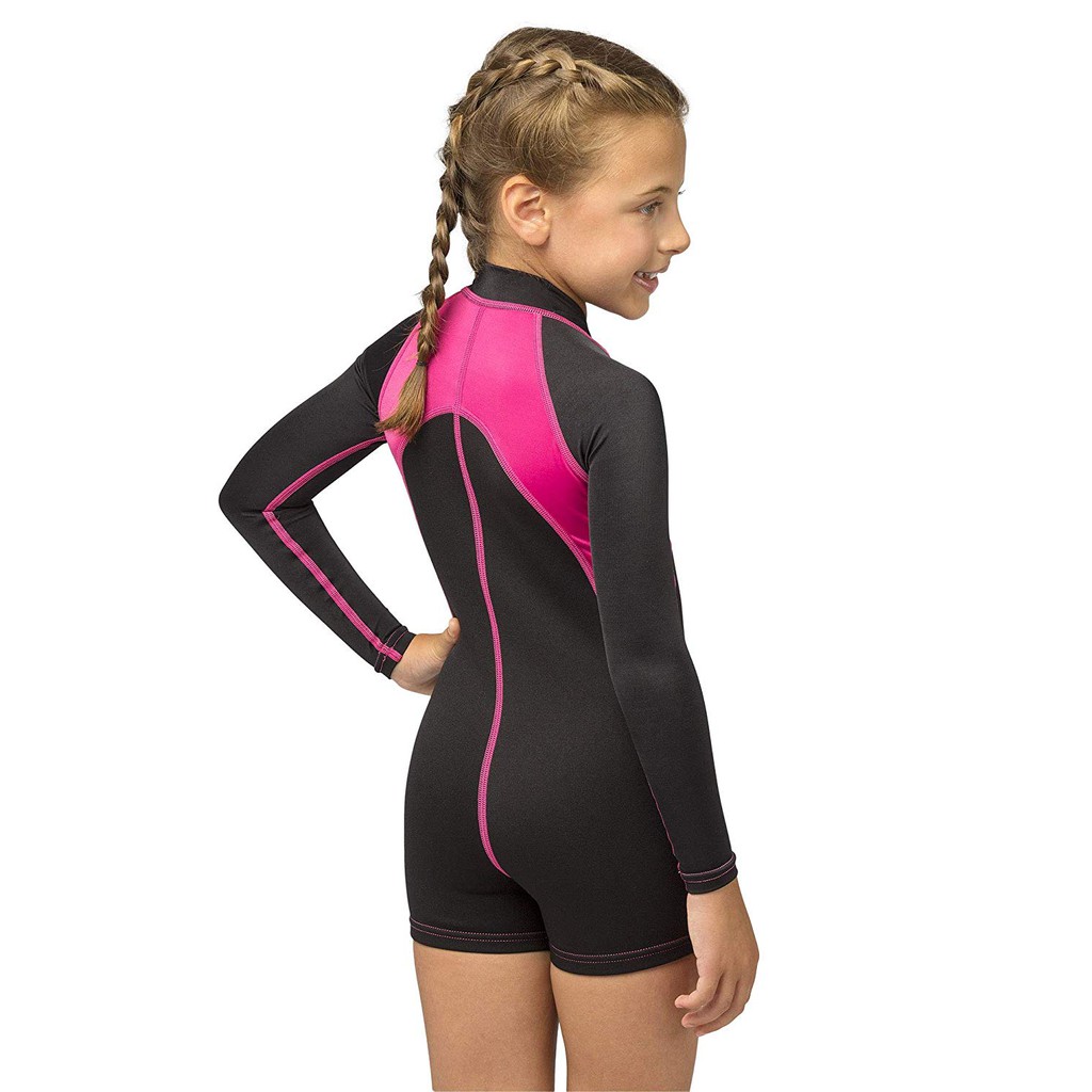 cressi-kids-long-sleeves-swimsuit-black-pink-ชุดว่ายน้ำแขนยาว-ผ้านีโอพรีน-สำหรับเด็ก-อุปกรณ์ว่ายน้ำ
