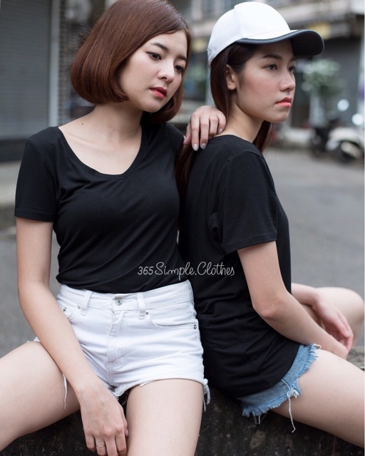 basic-u-i-basic-v-black-เสื้อยืดสีพื้นผ้านิ่มมาก-ผ้านำเข้าเกรดพรีเมียม-ซักแล้วสะบัด-ไม่ยับ-ไม่ต้องรีด