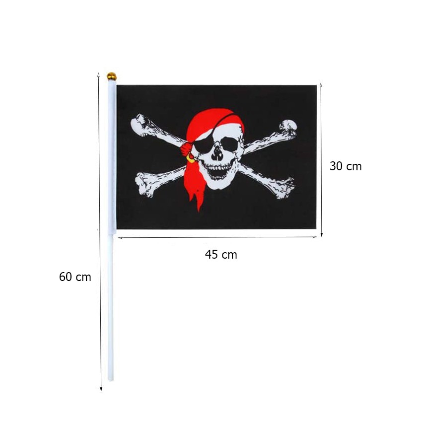 ภาพสินค้าธงมือถือโจรสลัด ธงมือถือ ธงโจรสลัด พรอพโจรสลัด ธงไพเรท ธง โจรสลัด Pirate Hand Waver Flag 15cm x21cm จากร้าน partyrepublic บน Shopee ภาพที่ 4