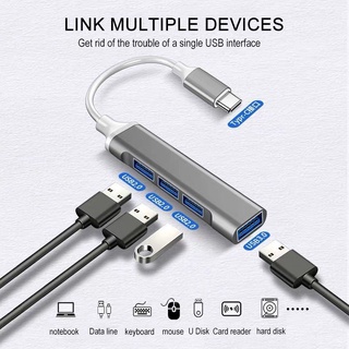 typeC to USB hubUSB3.0,USB2.0 รวม 4 port อุปกรณ์ขยายพอร์ต USB typeC สำหรับคอมพิวเตอร์ อะแดปเตอร์ฮับ USB Type C 4 พอร์ต