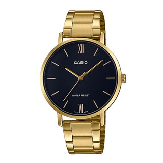 สินค้า Casio Standard นาฬิกาข้อมือผู้หญิง สายสแตนเลส รุ่น LTP-VT01G,LTP-VT01G-1B - สีทอง