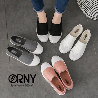 สินค้า ⭐️ มีตำหนิใส่สบาย แบบสลิป-ออน 🌈 OY105 รองเท้าผ้าใบสวม รองเท้าผ้าใบแฟชั่นผู้หญิง รองเท้าผ้าใบเกาหลี
