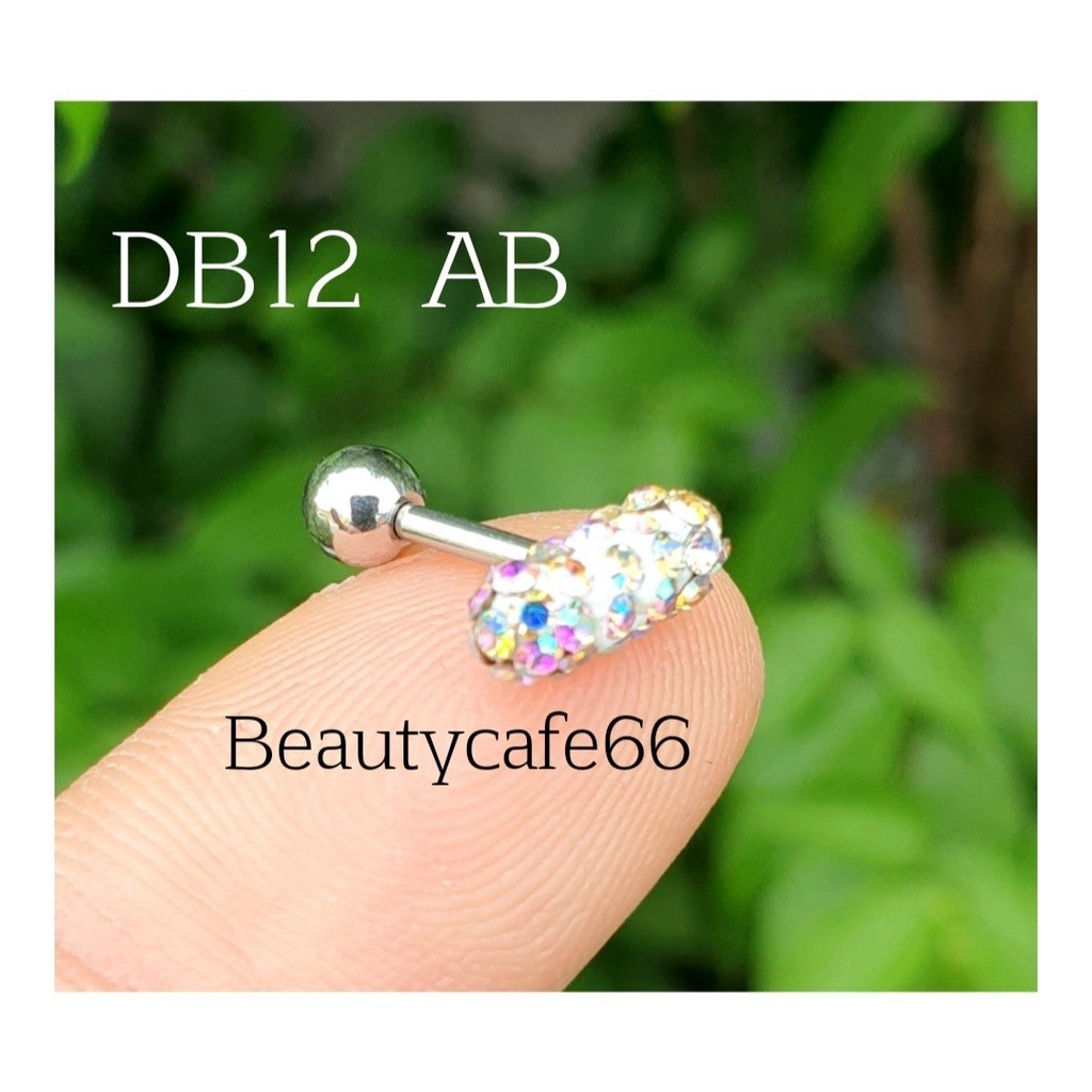 1-ข้าง-db12-จิวเพชรดิสโก้-แพ้ง่ายใส่ได้-ก้าน-stainless-steel-316l-1-2-6-mm-จิวเพชร-จิวดัมเบล-ต่างหูเพชร