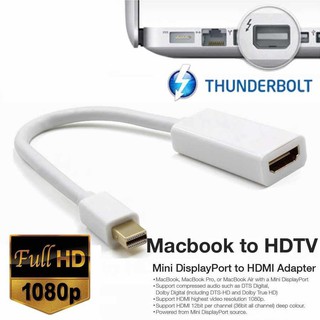 mini Display To HDMI Converter For MAC To TV/LED/LCD (สีขาว)