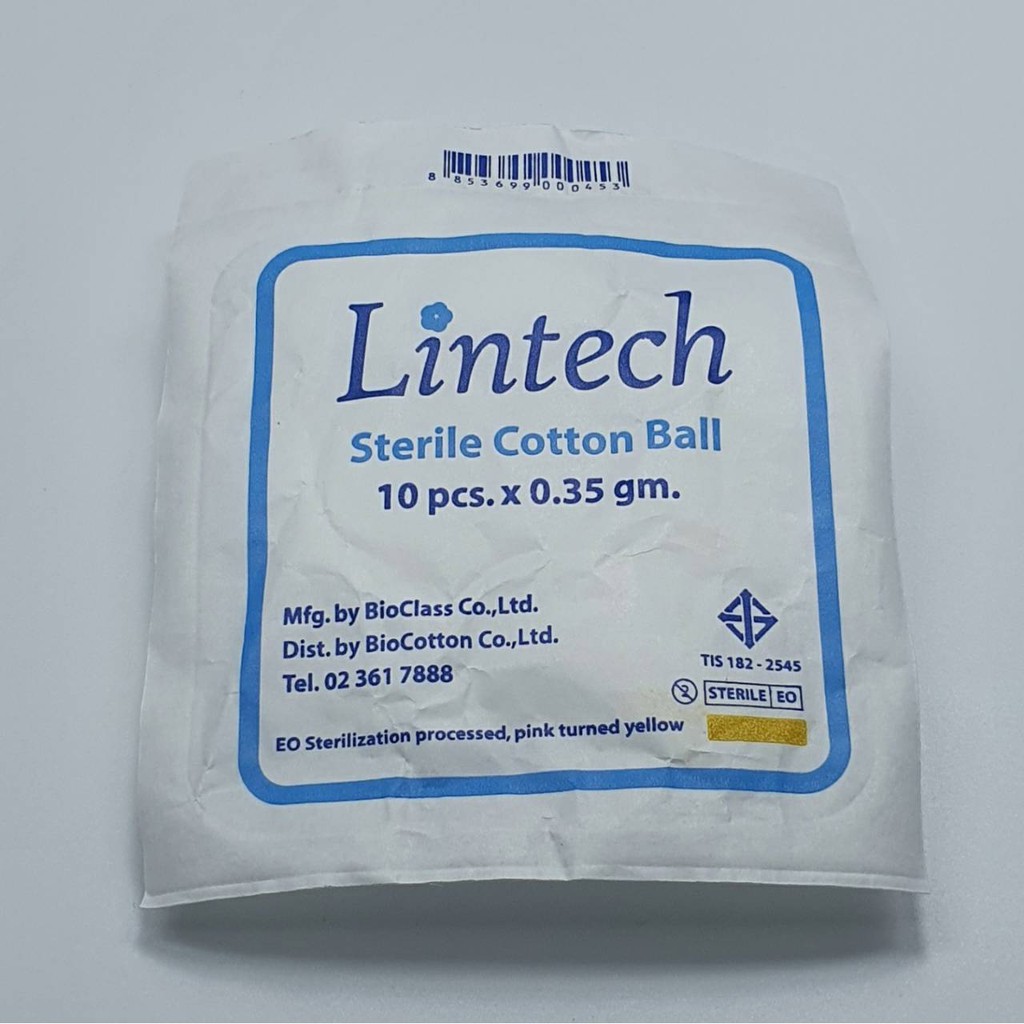 ภาพหน้าปกสินค้าLintech (sterile Cotton Ball) 10 pcs. x 0.35 gm.