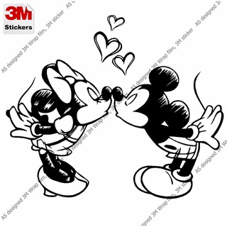 มิกกี้เม้าส์ สติ๊กเกอร์ 3M ลอกออกไม่มีคราบกาว Micky mouse Kiss Removable 3M sticker, สติ๊กเกอร์ติด รถยนต์ มอเตอร์ไซ