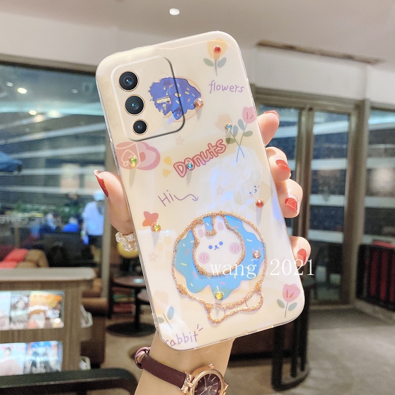 2022-new-casing-เคส-vivo-v23-v23-pro-5g-phone-case-glitter-rhinestone-cute-cat-and-rabbit-cartoon-lens-protection-soft-case-เคสโทรศัพท