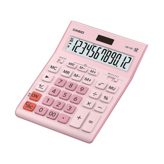 Casio Calculator เครื่องคิดเลข  คาสิโอ รุ่น  GR-12C-PK แบบตั้งโต๊ะ สีสันขนาดใหญ่สุด 12 หลัก สีชมพู