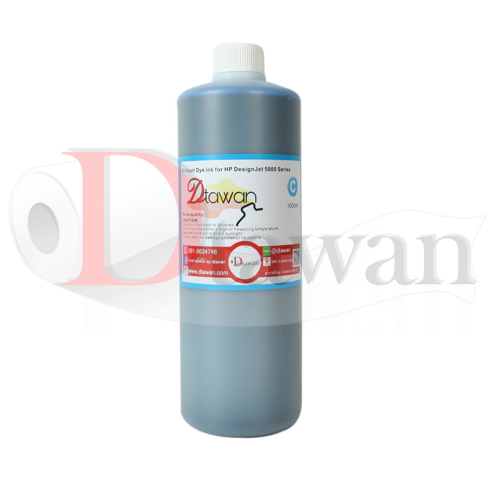 dtawan-น้ำหมึกเติม-dye-ink-for-hp-design-jet-5000-series-korea-quality-ขนาด-1000ml-สำหรับเครื่องพิมพ์-hp-design-jet-5000