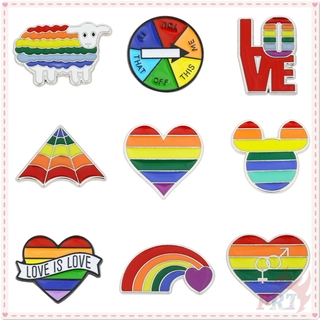 ★ เข็มกลัด Love is Love สีรุ้ง สไตล์ฮาราจูกุ ★ เข็มกลัดแฟชั่น รูป LGBT Doodle Enamel Pins 1 ชิ้น