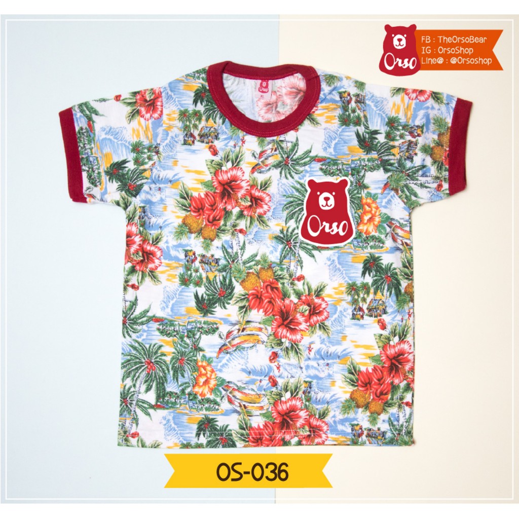 ภาพหน้าปกสินค้าเสื้อครอบครัว เสื้อลายดอก เสื้อเด็ก รหัส OS-036