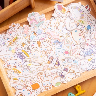 สติกเกอร์ ลายการ์ตูนสุนัขชินจังน่ารัก Sanrio Cinnamon Dog Pudding Dog Kuromi สําหรับตกแต่งสมุด DIY