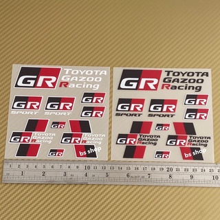 สติ๊กเกอร์* GR ติด TOYOTA งานพิมพ์อิงค์เจท ตัวหนังสือตัวเล็ก สำหรับตกแต่งรถยนต์ ราคาต่อแผ่น