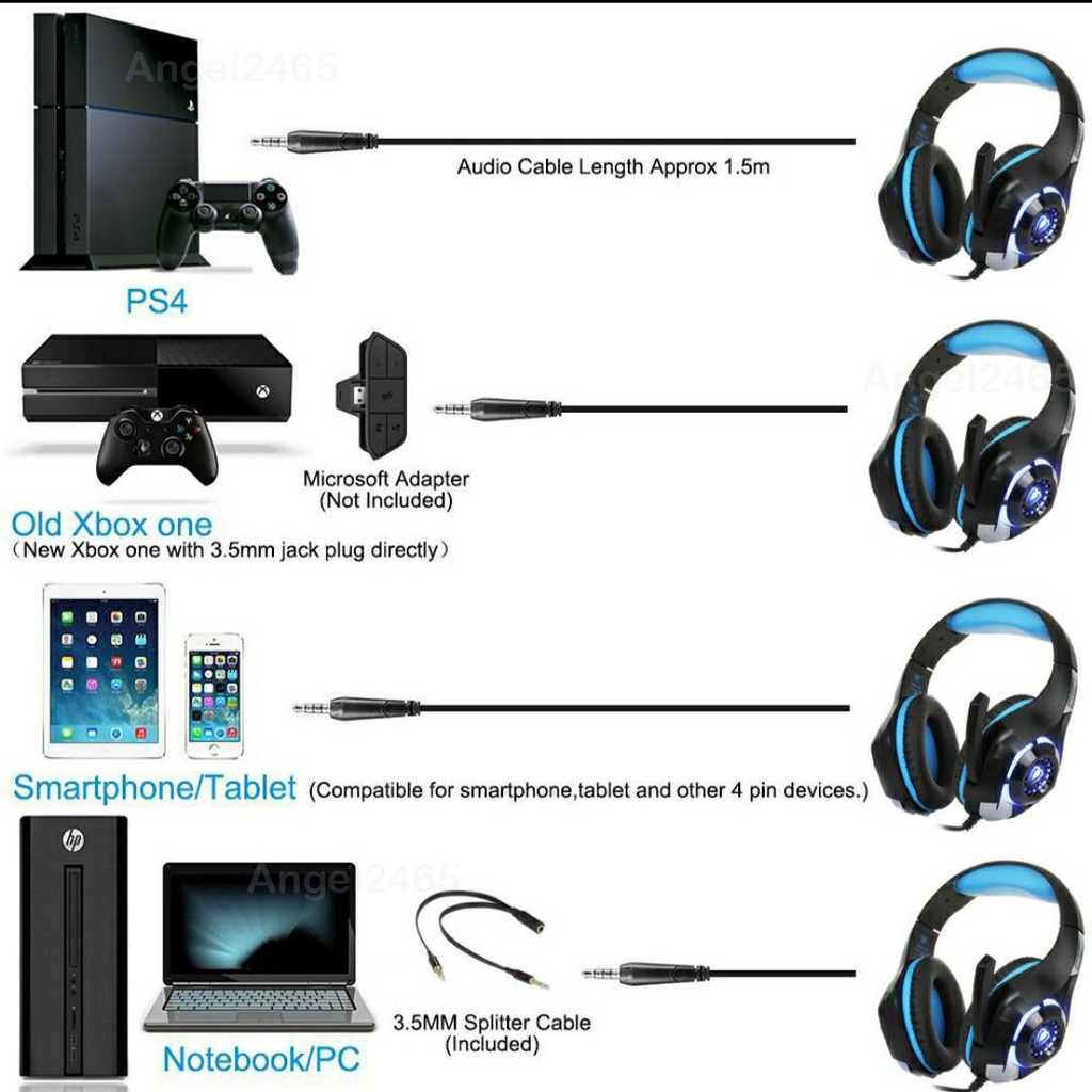 ชุดหูฟังเล่นเกมส์-gaming-headset-แจ๊ค3-5-บลูทูธได้