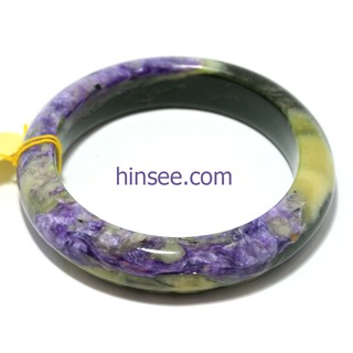 กำไลชารอยต์ Charoite bangle เนื้อ Quarts ขนาดหน้ากว้าง 13 มม. ขนาดวงใน 55 มม