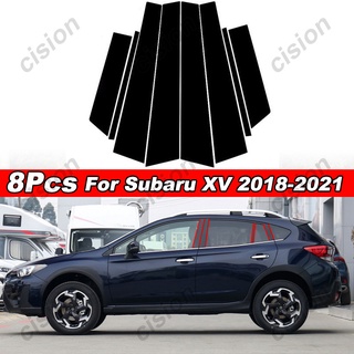 ฟิล์มสติกเกอร์คาร์บอนไฟเบอร์ สีดํามันวาว 8 ชิ้น สําหรับ Subaru XV 2018-2021