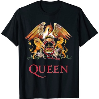 ROUNDคอลูกเรือNeckเสื้อยืด พิมพ์ลาย Queen Official Clic Crest สําหรับผู้ใหญ่-4XL