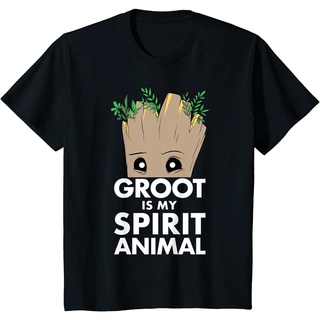 เสื้อยืดผ้าฝ้ายพรีเมี่ยม เสื้อยืด พิมพ์ลาย Marvel Guardians Of The Galaxy Groot Is My Spirit สําหรับผู้ชาย