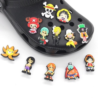 การ์ตูนญี่ปุ่น One Piece Jibitz Charm Zoro Shoe Charms Anime Jibits Croc Pins Luffy Crocks Jibbits สําหรับเด็ก อุปกรณ์เสริมตกแต่งรองเท้า