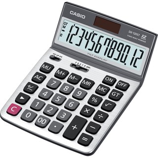 Casio Calculator เครื่องคิดเลข  คาสิโอ รุ่น  DX-120ST แบบปรับหน้าจอได้  12 หลัก สีเงิน