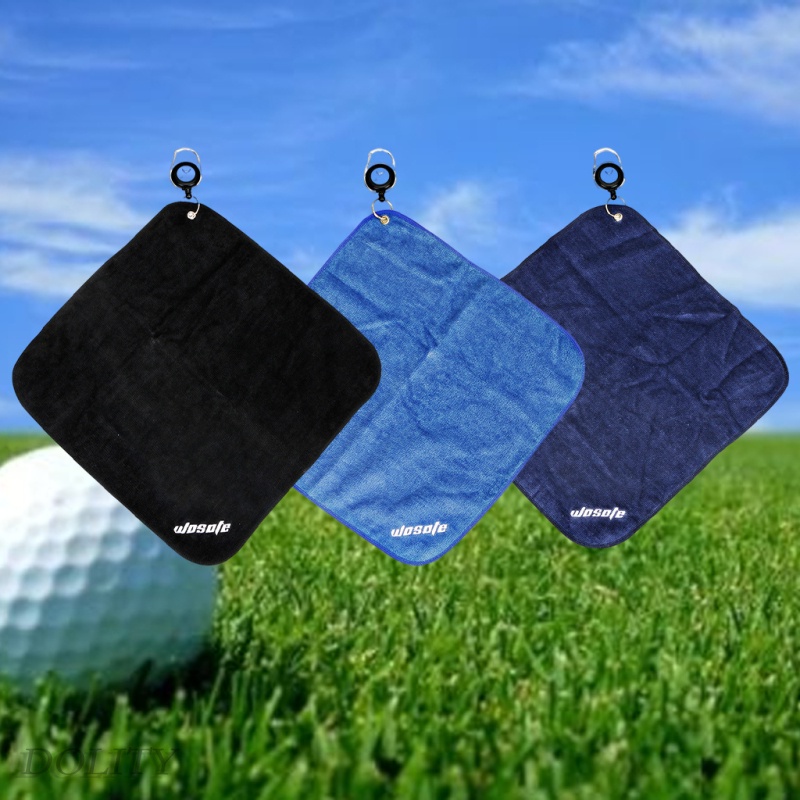 ภาพหน้าปกสินค้า12x12 Inches Microfiber Golf Towel with Clip Sweat-absorbent Wiping Cloth Gym Supplies จากร้าน dolity.th บน Shopee