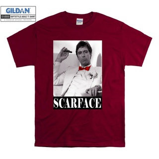 เสื้อยืดสีขาวเสื้อยืด ผ้าฝ้าย 100% พิมพ์ลาย Scarface Tony Montana Al Pacino สําหรับผู้ชายS-4XL