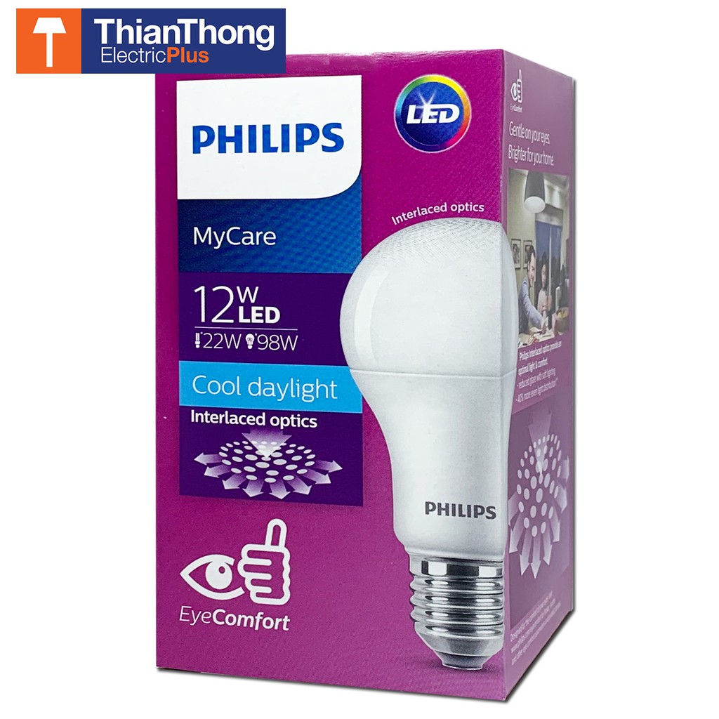 ภาพหน้าปกสินค้าPhilips หลอดไฟ LED Bulb MyCare 12W E27 จากร้าน thianthong_electrics บน Shopee