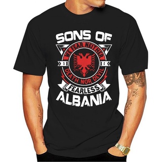 เสื้อคอกลม แขนสั้น พิมพ์ลายการ์ตูน Sons Of Albania ลําลอง สําหรับผู้ชาย