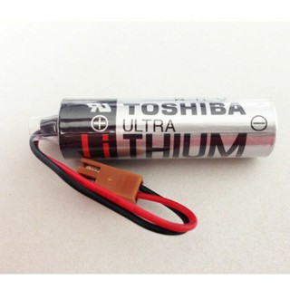 Toshiba ER6V/3.6V 2400mAh แบตเตอรี่ลิเธียม PLC Industrial Battery  ใหม่ ER6V 3.6V PLC แบตเตอรี่สีน้ำตาล Plug