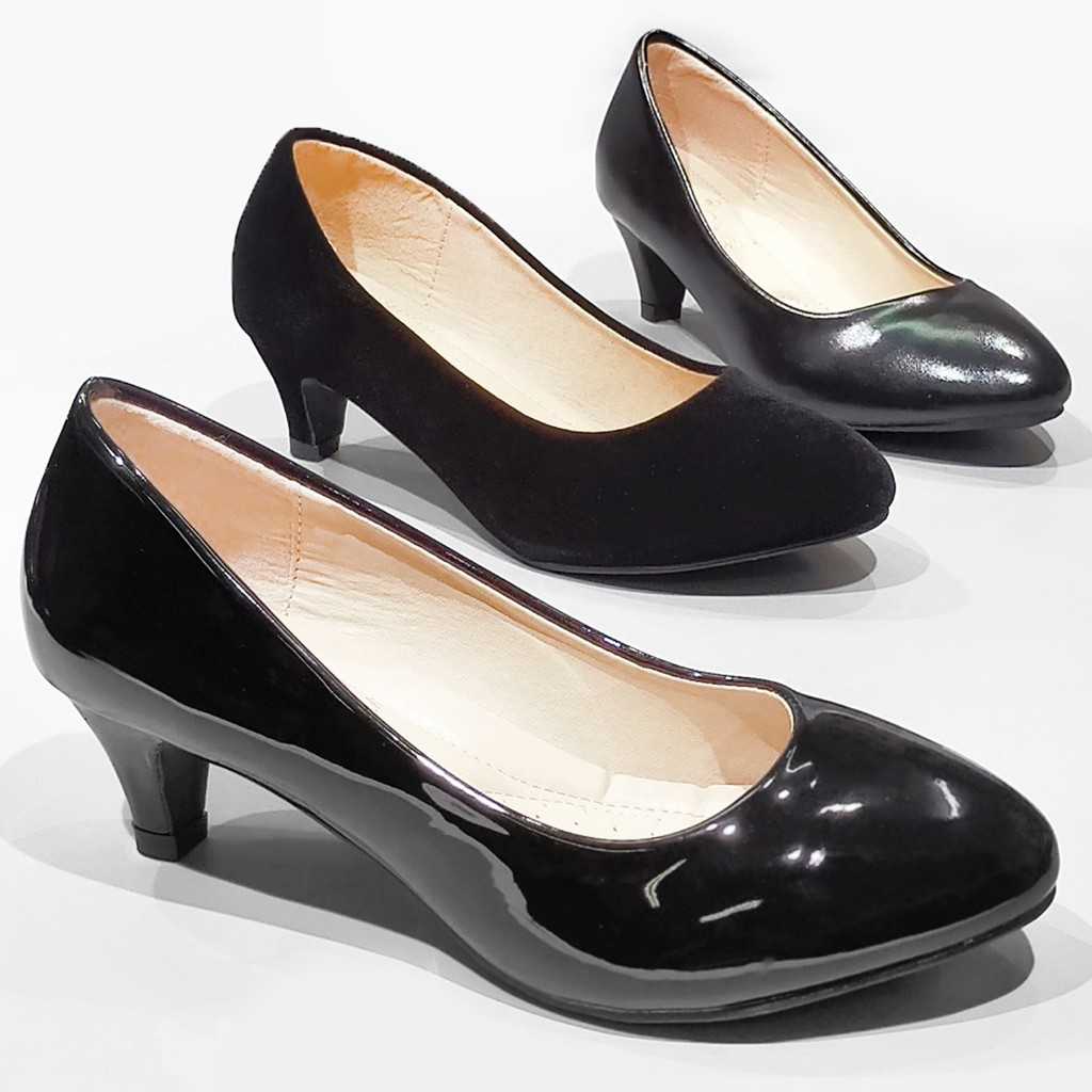 ภาพหน้าปกสินค้ารองเท้าส้นสูง 2706-C1,C1A,C1B รองเท้าคัชชูนักศึกษา ส้นสูง รองเท้าคัชชูสีดำ FAIRY หนัง PU