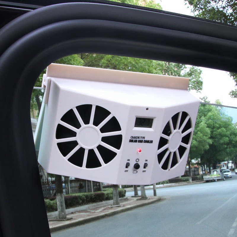 พัดลมระบายความร้อนในรถยนต์-diy-พัดลมระบายอากาศโซล่าเซลล์-สีดำ-สำหรับคนขี้ร้อน-solar-car-cooler-universal-solar-powered