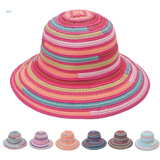 ภาพขนาดย่อของสินค้าNerv หมวกบักเก็ต ผ้าฝ้าย ลายขวาง สีรุ้ง เป็นมิตรกับผิวหนัง แฟชั่นฤดูร้อน สําหรับผู้ใหญ่
